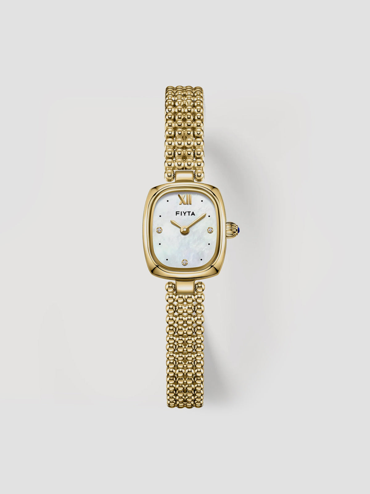 FIYTA Gold Watches with Zircon Dial Mother-of-Pearl