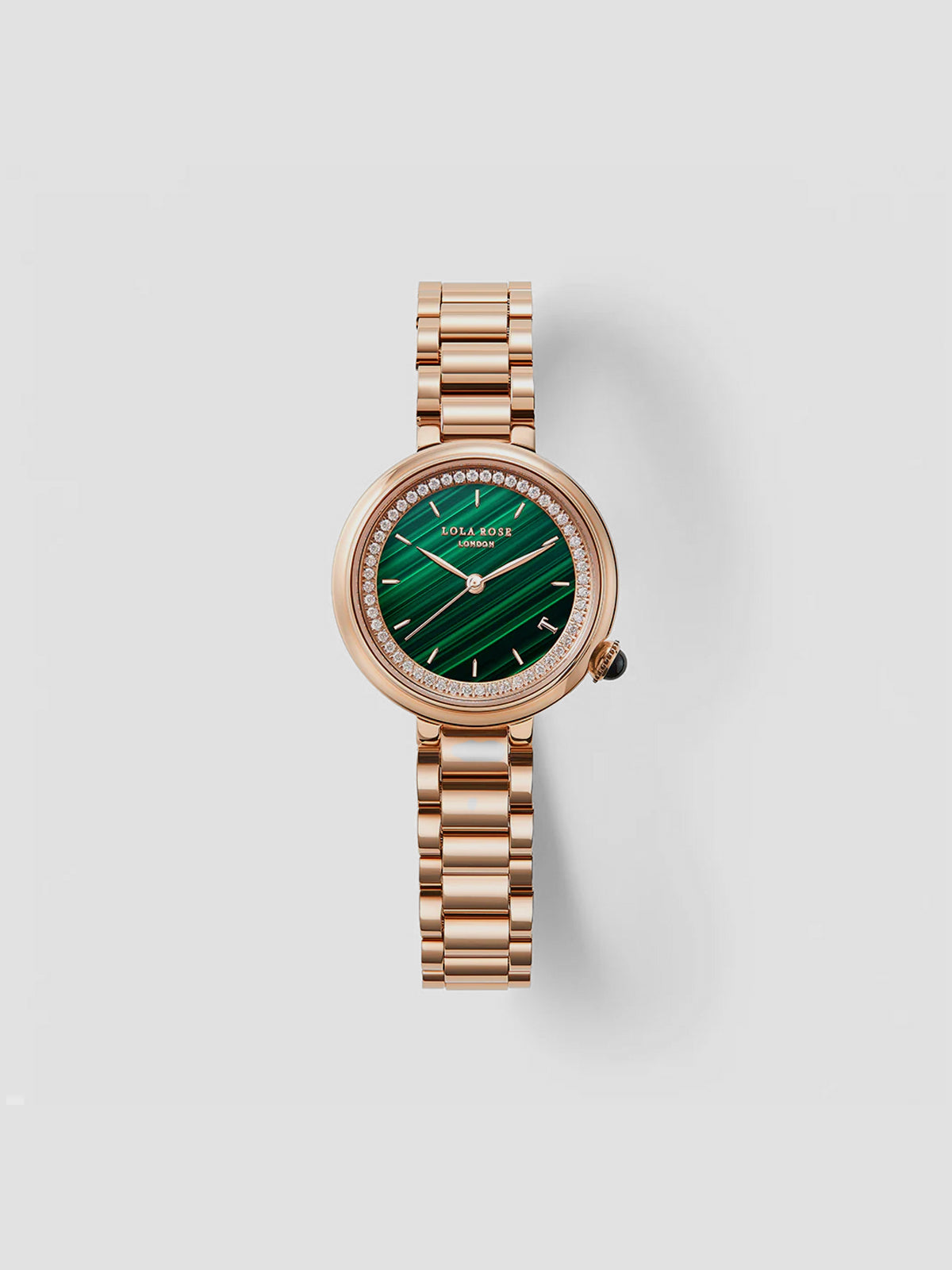 Malachite Watch With Rose Gold